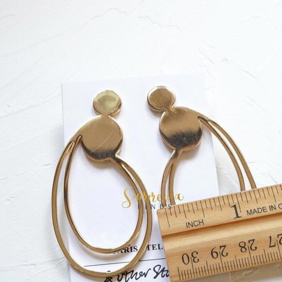 & Other Stories Duo Drop Wire Earrings - Picture 5 of 5